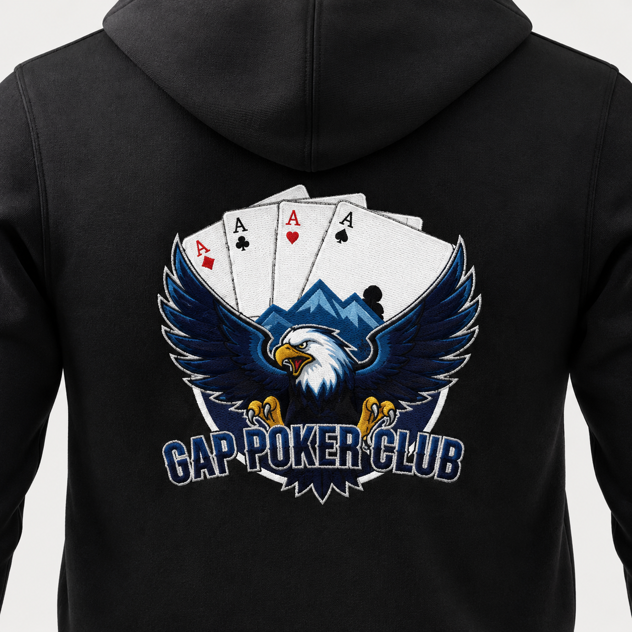 Zipper Deluxe PK9 × GAP Poker Club noir, détail du visuel dos