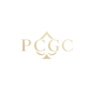 Logo de la marque PCGC avec un design élégant et minimaliste en doré.
